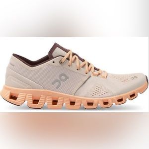 On Running Cloud X - silver / peach (womens 7)